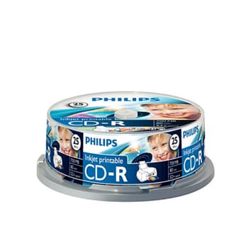 CD-R Inkjet Printable 700MB 52x Philips Spindle 25un