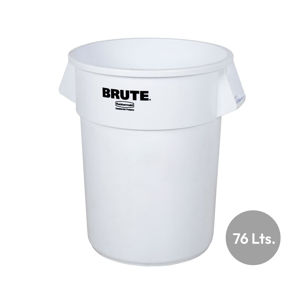 Contentor 76L Plástico Brute Redondo s/Tampa Branco