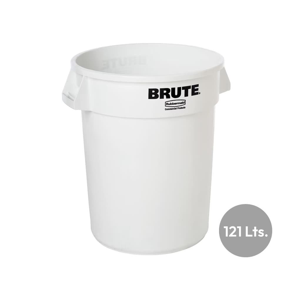 Contentor 121L Plástico Redondo Brute s/Tampa Branco