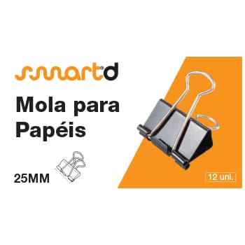 Molas para Papeis 25mm SmartD Cx 12un