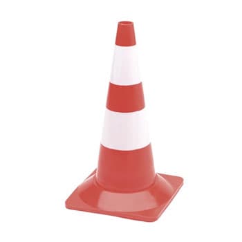 Cone Sinalização/Segurança Branco/Vermelho 50cm