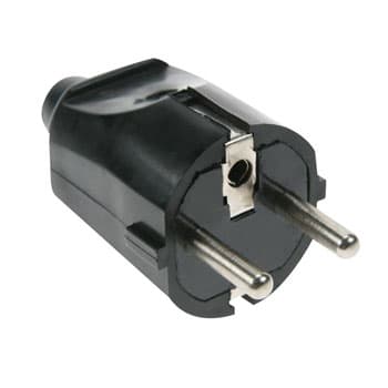 Ficha AC SCHUKO Macho em ABS Macio