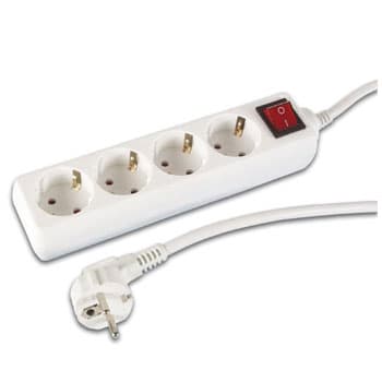 Bloco 4 Tomadas + Interruptor Cabo 3mts